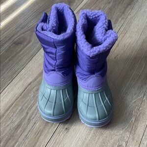 Lands' End Purple and Gray Kids Rain & Snow Boots